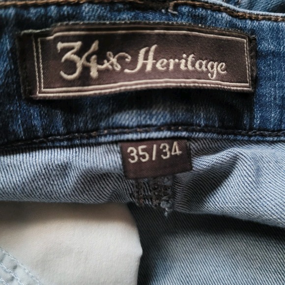 34 Heritage COURAGE Mid-Rise Straight Leg Jeans - Size 35x34 Blue Wash - Picture 2 of 7